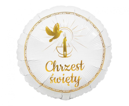 Balon foliowy Chrzest Święty (gołąbek i świeca), 18