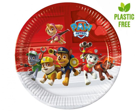 Talerzyki pap. Paw Patrol - Ready for Action, next generation, 23 cm, 8 szt. (plastic-free) (papier FSC)