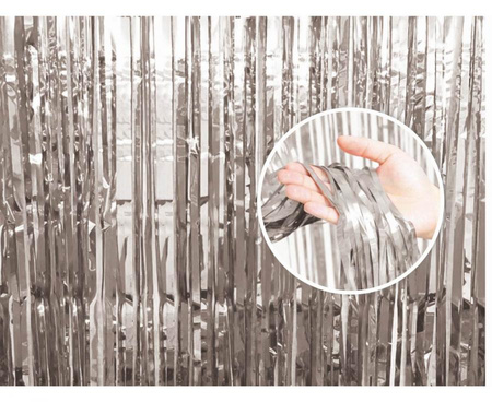 Kurtyna dekoracyjna  B&C srebrna, 90x240 cm