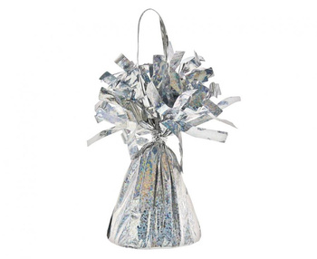 Ciężarek foliowy do balonów z helem, holograficzny srebrny, 145 g/ 1 szt.